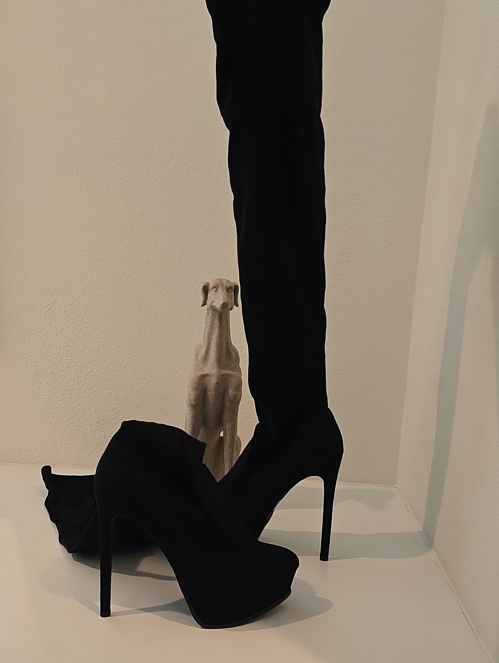 Like New Long Suede Black Boots